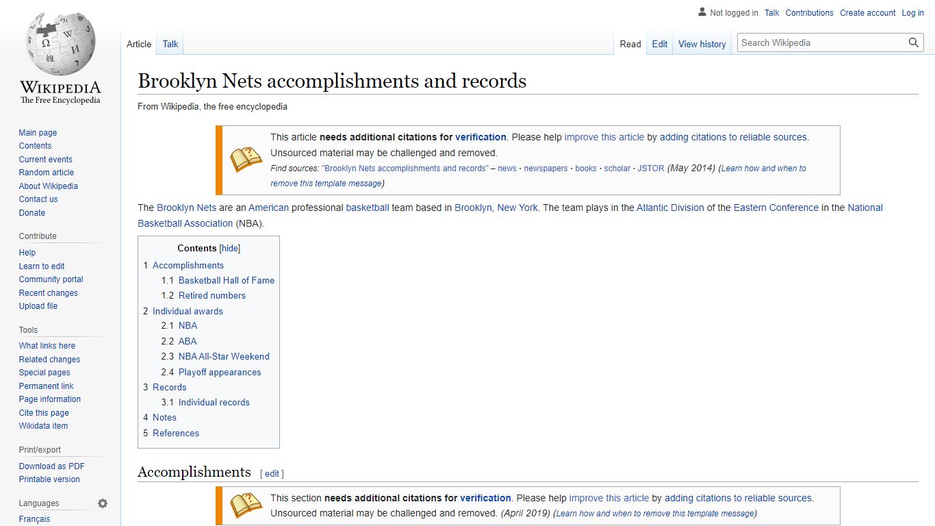 Brooklyn Nets accomplishments and records - Wikipedia